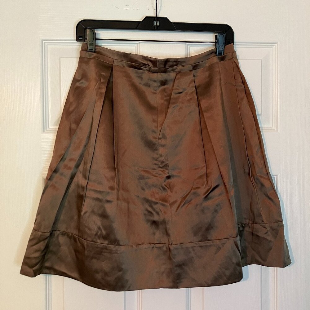 BCBGMaxAzria: NWT brown silk-blend skirt (size 2)